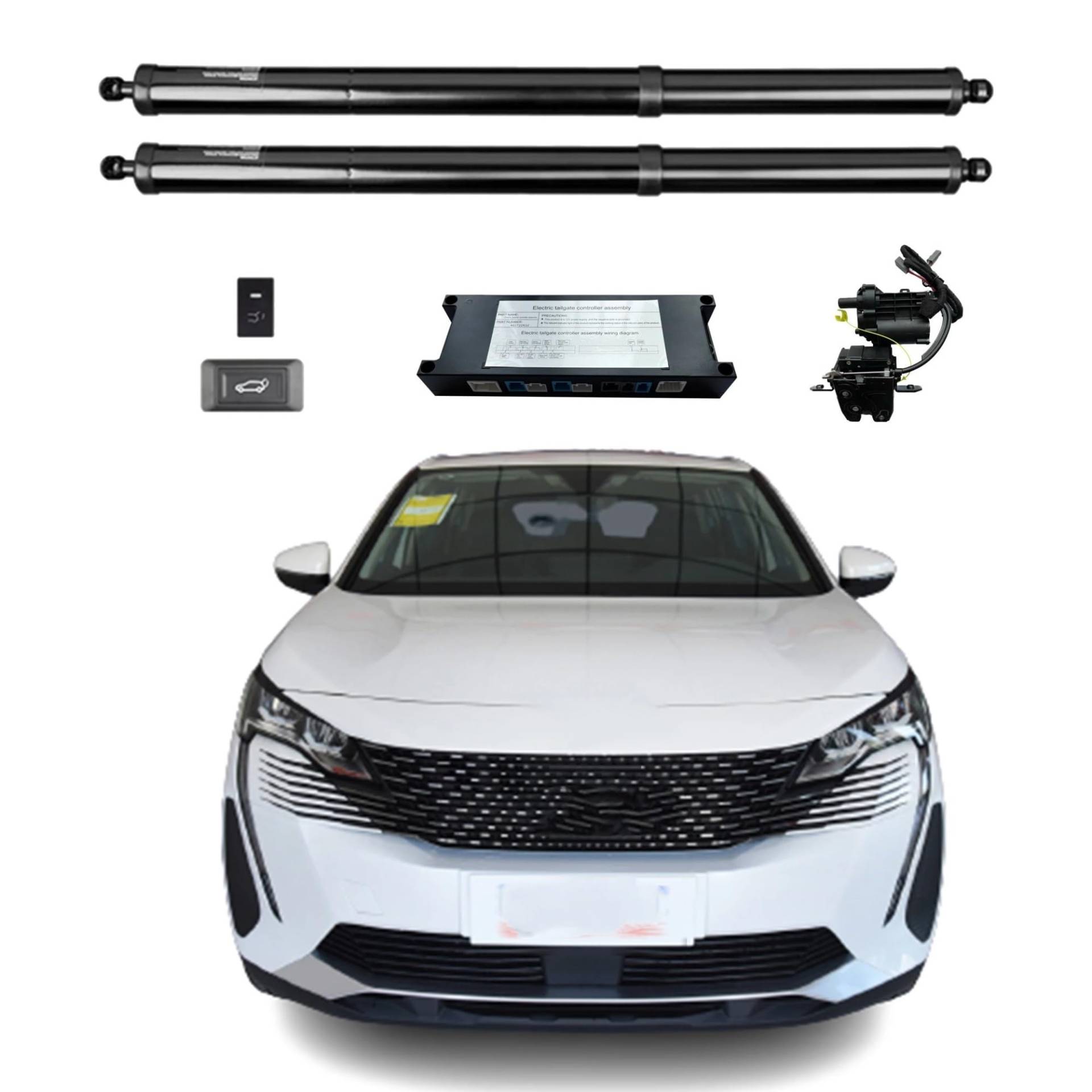 Gasdruckfeder Für Peugeot 5008 2017-2024 Elektrische Heckklappe Power Hintertür Heckklappe Heckklappe Auto Kofferraum Strut Shock Lift Stangenantrieb(Without Kick Sensor) von AVFORA