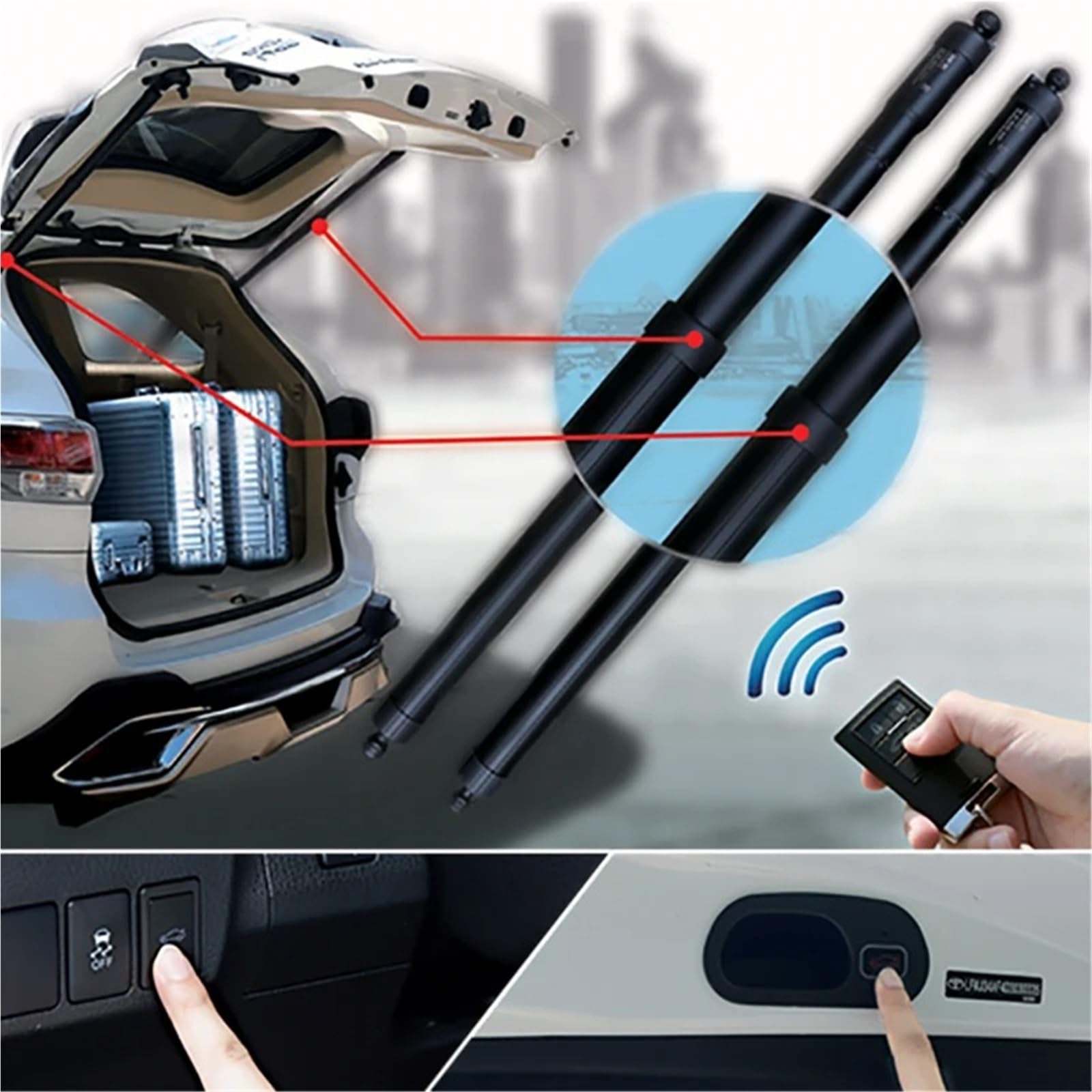 Gasdruckfeder Für VW Für Passat Alltrack 2015 + Elektrische Heckklappe Power Hintertür Heckklappe Auto Boot Stamm Strut Shock Lift Stange Antrieb(with Kick Sensor) von AVFORA