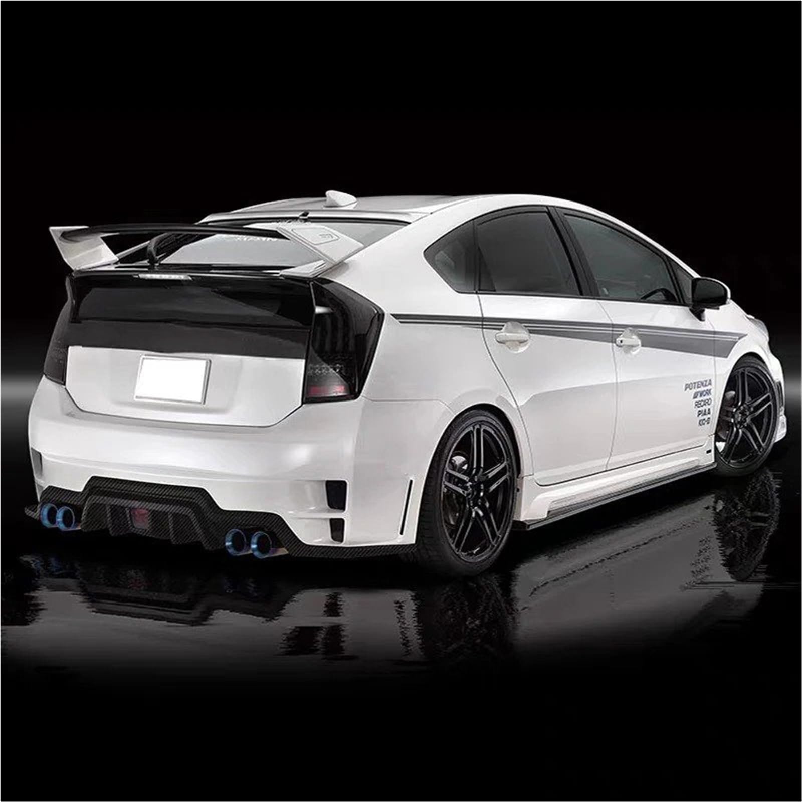 Heckspoiler 3 Teile Für Toyota Für Prius 2009 2010 2012 2013 2014 Fließheck Hinten Flügel ABS Spoiler(Schwarz) von AVFORA