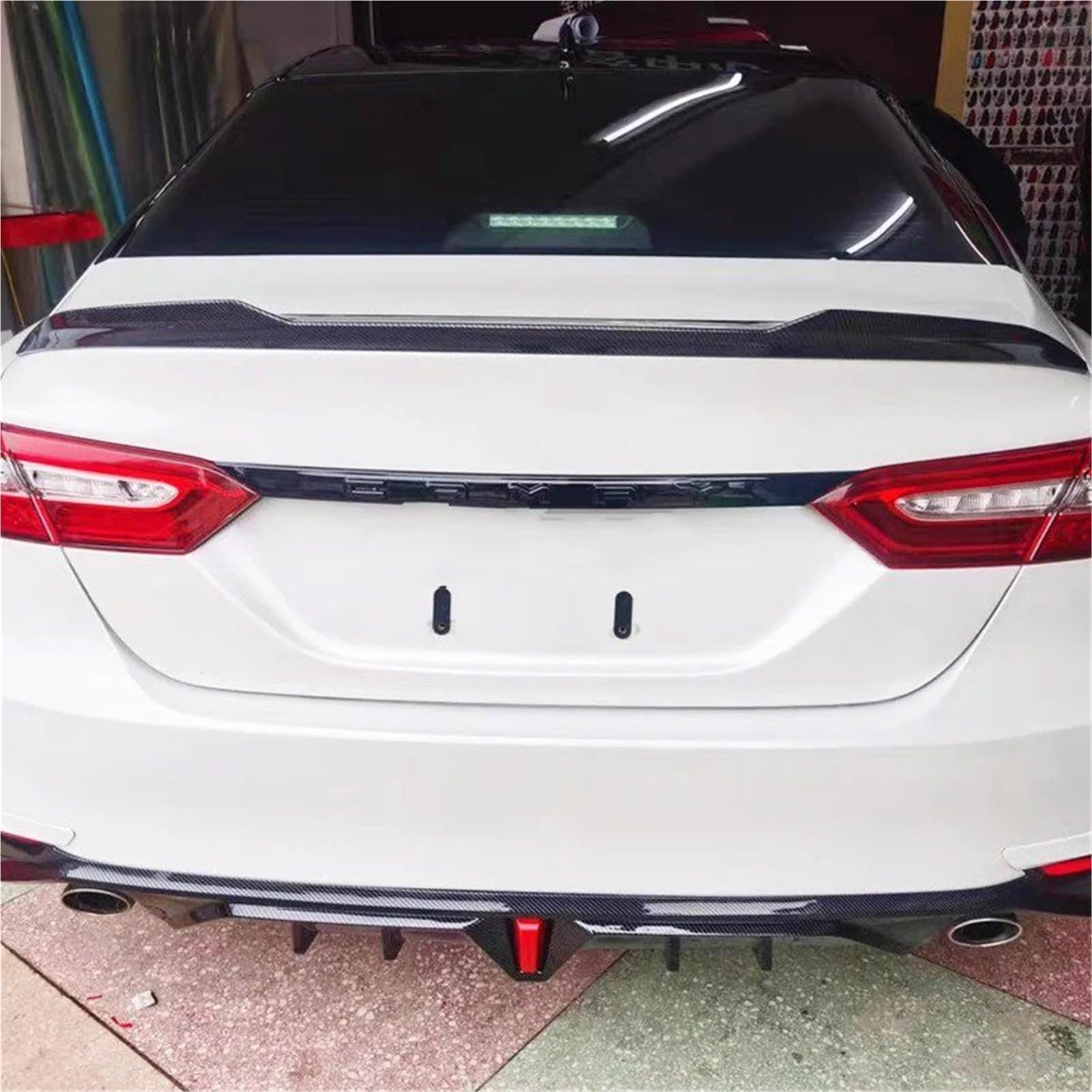 Heckspoiler Für Toyota Für Camry 2018 2019 2020 Härte ABS Material Spoiler Primer Oder DIY Farbe Farbe Spoiler(Carbon Fiber Pattern) von AVFORA