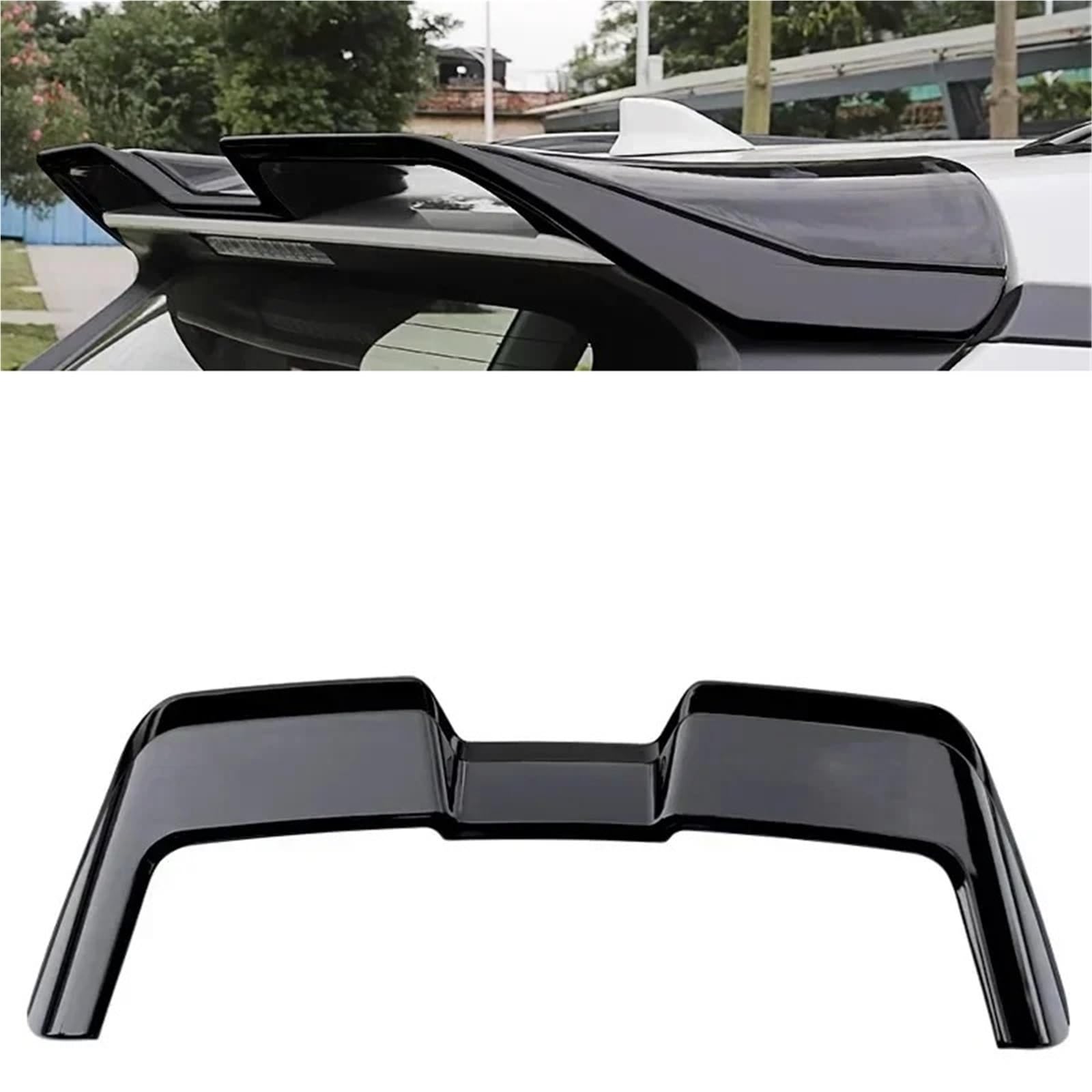 Heckspoiler Für Toyota Für Rav4 4 2020 2021 2022 2023 2024 Schwarz Rot Weiß Carbon Look Lackiert ABS Spoiler Flügel(All Black) von AVFORA