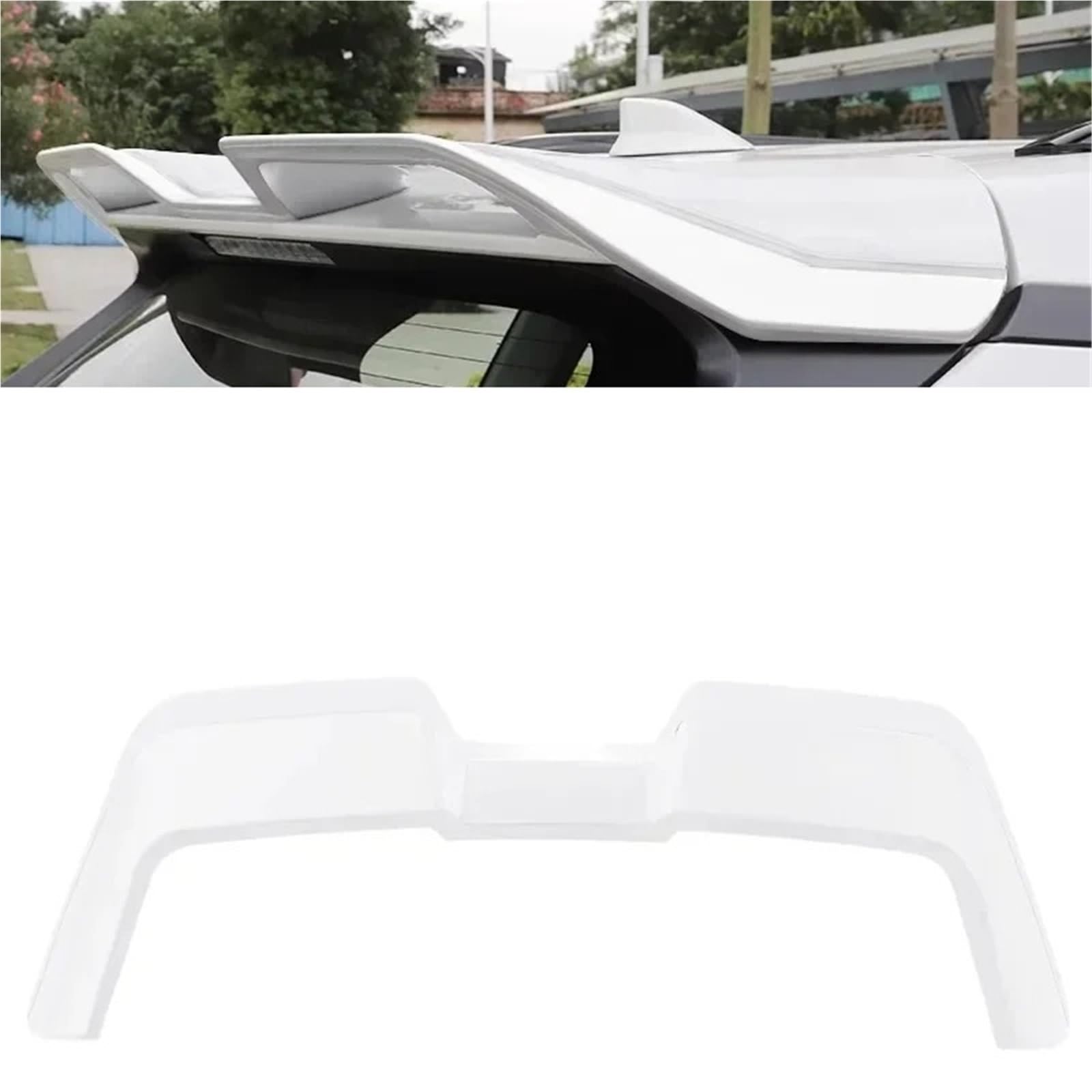 Heckspoiler Für Toyota Für Rav4 4 2020 2021 2022 2023 2024 Schwarz Rot Weiß Carbon Look Lackiert ABS Spoiler Flügel(All White) von AVFORA