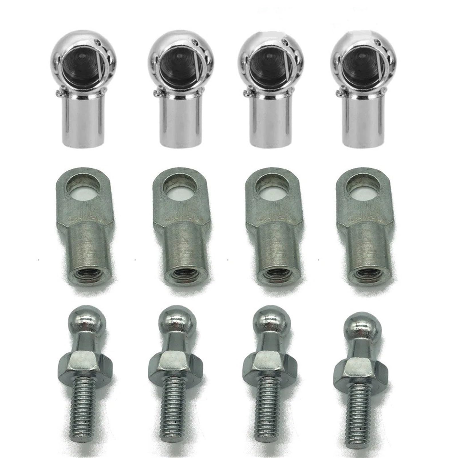 Hydraulische Gasdruckfeder 4 Stück M8/M6 Universal 10 Mm Hinterer Kofferraum Vorne Motorhaube Gasdruckfeder Endstück Anschluss Kugelbolzengelenk Ventilfederschraube(4pcs-M6) von AVFORA