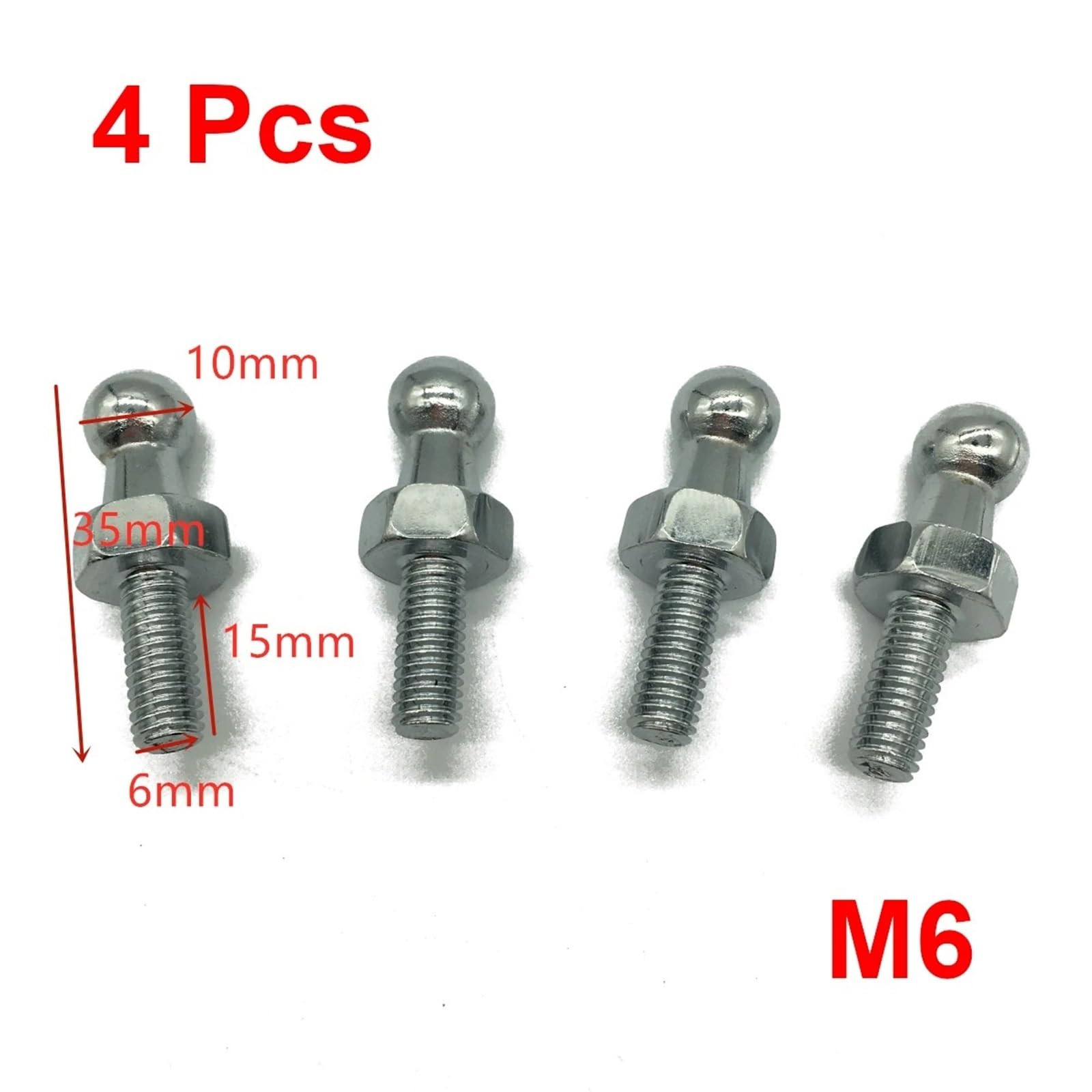 Hydraulische Gasdruckfeder 4Pcs M6 M8 Gas Strut Rod End Fitting Ball Pin Stecker Joint Ventil Frühling Halter Universal Für Auto Boot Vorne Motorhaube Stamm Hause(C) von AVFORA