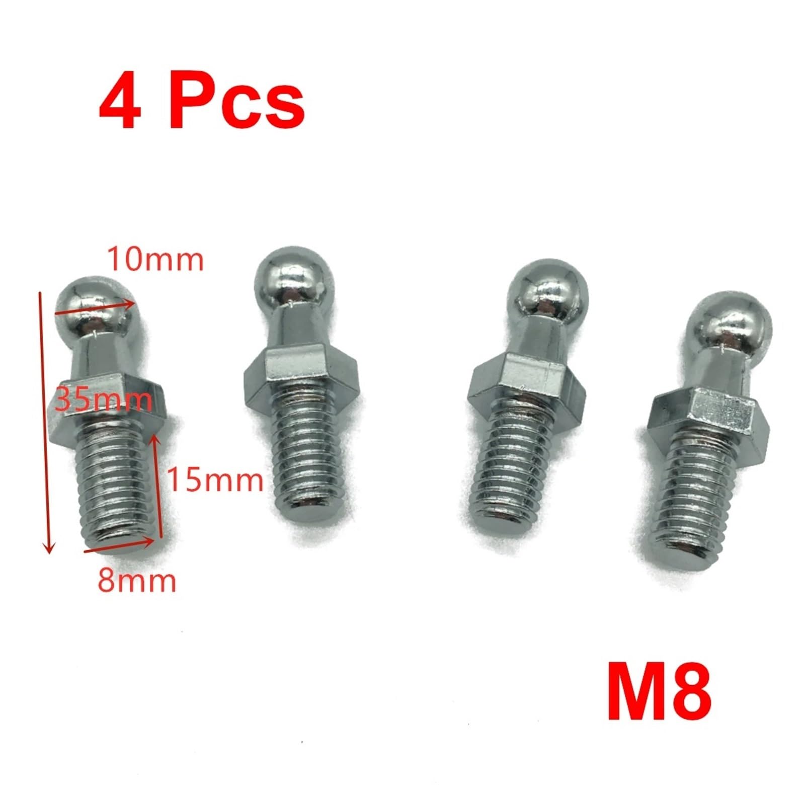 Hydraulische Gasdruckfeder 4Pcs M6 M8 Gas Strut Rod End Fitting Ball Pin Stecker Joint Ventil Frühling Halter Universal Für Auto Boot Vorne Motorhaube Stamm Hause(D) von AVFORA