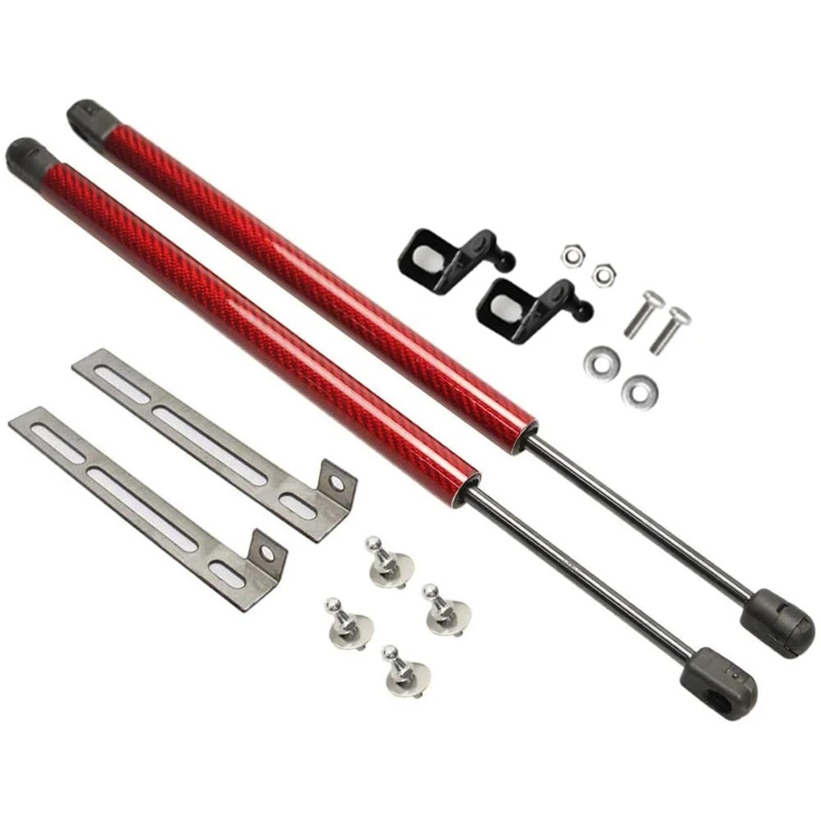 Hydraulische Gasdruckfeder Dämpfer Für SEAT Leon MK2 1P 2005–2012 Vordere Motorhaube Gasdruckfedern Federn Hebeunterstützung Stoßdämpfer Zubehör Absorberstütze(Red Carbon Fiber) von AVFORA