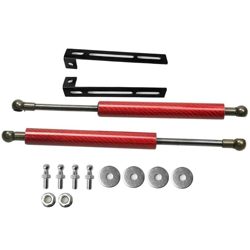 Hydraulische Gasdruckfeder Für Citroen DS3 2009-2016 Gasfeder Vorne Motorhaube Haube Streben Prop Stange Lift Unterstützung Hydraulische Dämpfer Kolben(Red Carbon Fiber) von AVFORA