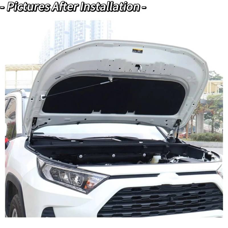Hydraulische Gasdruckfeder Für Toyota Für RAV4 XA50 2019 2020 2021 2022 2023 2024 Motorhaube Haube Streben Ändern Dämpfer Lift Unterstützung Stoßdämpfer Kolben Stange Prop(Blue Carbon Fiber) von AVFORA