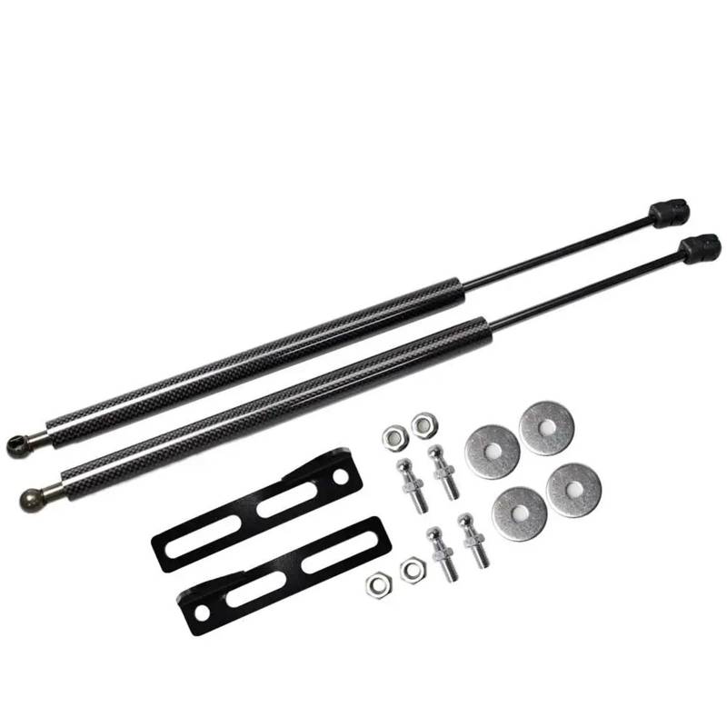Hydraulische Gasdruckfeder Für VW Polo Mk5 6R 6C 2009-2017 Fronthaube Motorhaube Modifizieren Gasdruckfedern Schocks Kohlefaserdämpfer Lift Unterstützt Absorber(Silver Carbon Fiber) von AVFORA