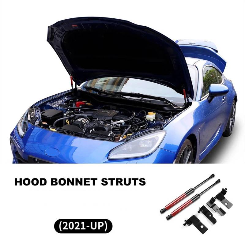 Hydraulische Gasdruckfeder Haube Motorhaube Streben Für Subaru BRZ Für Toyota GR86 2021 2022 2023 2024 Vorne Ändern Gas Quellen Heben Unterstützung Schock Frühling Dämpfer Stange(1Set Red) von AVFORA