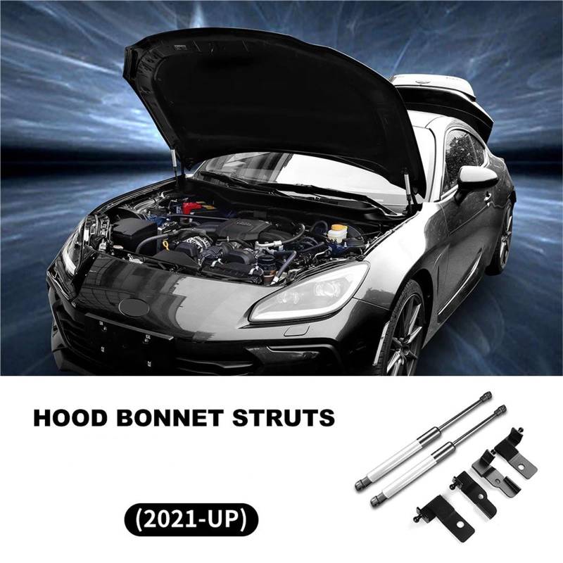Hydraulische Gasdruckfeder Haube Motorhaube Streben Für Subaru BRZ Für Toyota GR86 2021 2022 2023 2024 Vorne Ändern Gas Quellen Heben Unterstützung Schock Frühling Dämpfer Stange(1Set White) von AVFORA