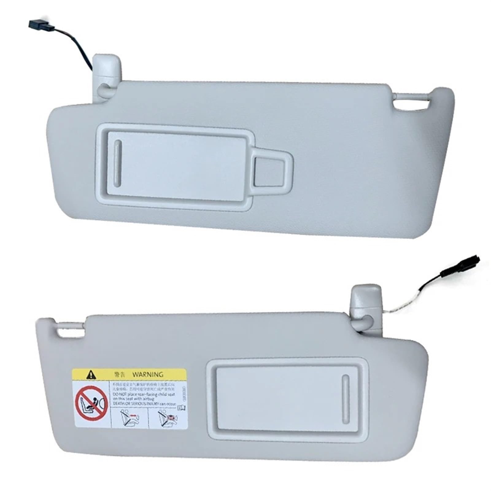 Sonnenblende Sonnenschutz 1/2PCS Grau Innen Sonnenblende Make-Up Spiegel Für VW Für Golf 7 75 Für Passat B8 CC Für Jetta MK7 Für A7 5G0857551 5G0857552(1 Paar) von AVFORA