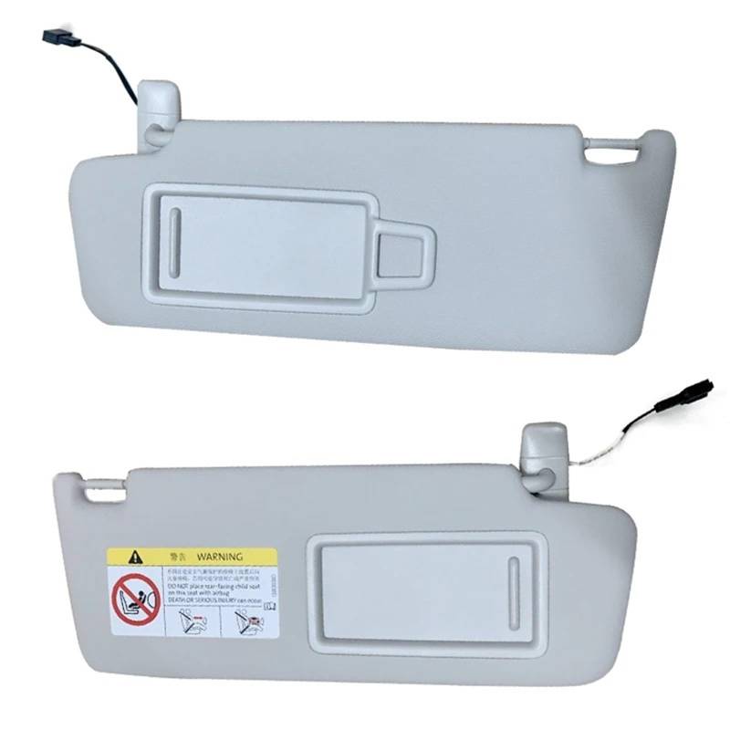 Sonnenblende Sonnenschutz 1/2PCS Grau Innen Sonnenblende Make-Up Spiegel Für VW Für Golf 7 75 Für Passat B8 CC Für Jetta MK7 Für A7 5G0857551 5G0857552(1 Paar) von AVFORA