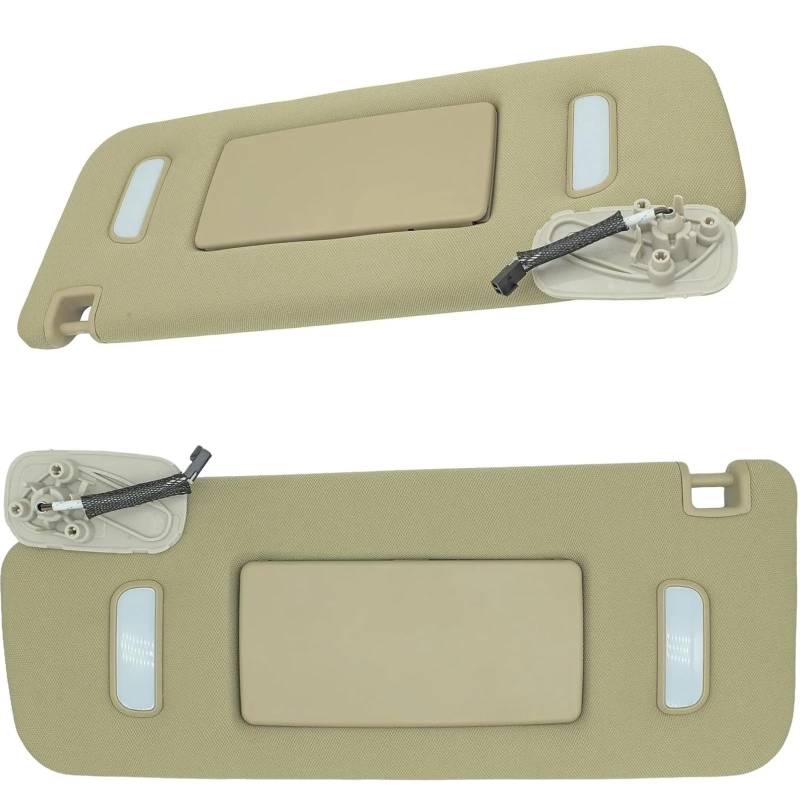 Sonnenblende Sonnenschutz Links Rechts Beige Grau Sonnenblende Für Chevy Für Suburban Für Tahoe Avalanche 2007 2008 2009 2010 2011 2012 2013 2014(Beige Left Right Set) von AVFORA