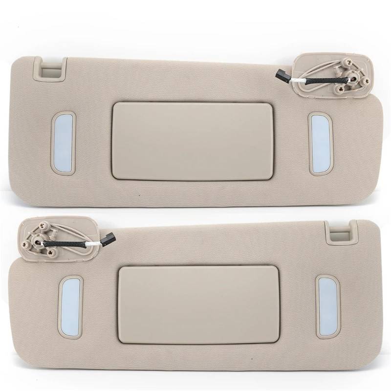 Sonnenblende Sonnenschutz Sonnenschutzbrett Beige ABS Lichter Make-up Sonnenblende Für Chevrolet Für Silverado 2007 2008 2009 2010 2011 2012 2013 2014(2Pc) von AVFORA