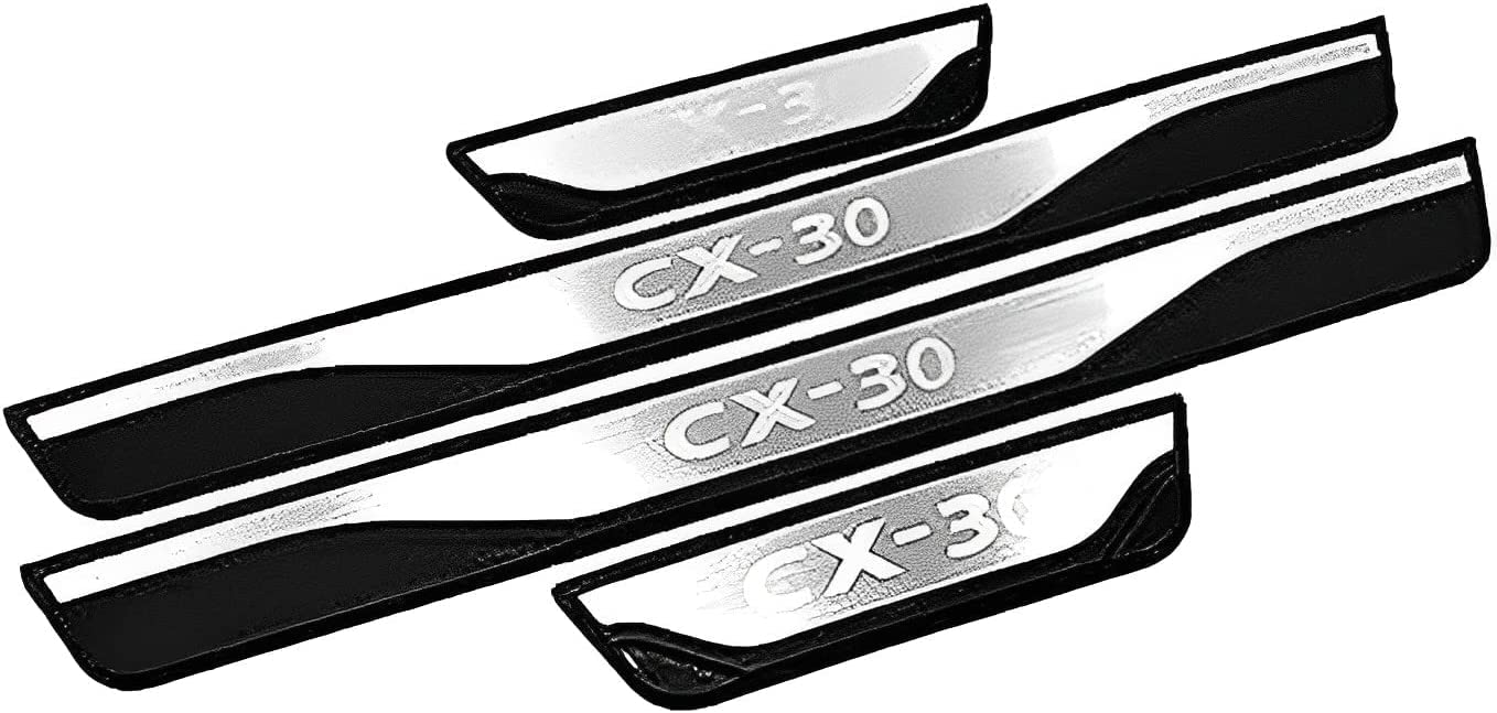AVIGIS 4 Stücke Edelstahl Auto Einstiegsleisten für Mazda CX-30 CX30 2020 2021, Willkommenspedal Türschweller Schutzstreifen Styling Dekorations Zubehör,C AVIGIS 4 Stücke Edelstahl Auto Einstiegsleisten für Mazda CX-30 CX30 2020 2021, Willkommenspedal Türschweller Schutzstreifen Styling Dekorations Zubehör,C von AVIGIS