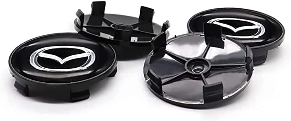 Auto-Radnabenkappen, für Mazda 60MM Wheel Center Caps-Legierung, Nabenkappen, wasserdichte Nabenabdeckung mit Logo-Aufkleber, dekoratives Zubehör (4 Stück) von AVIGIS