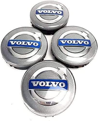 Auto-Radnabenkappen, für Volvo S40 S60L S80L XC60 XC90 60mm-Legierung, Nabenkappen, wasserdichte Nabenabdeckung mit Logo-Aufkleber, dekoratives Zubehör (4 Stück) von AVIGIS