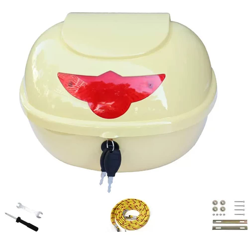 AVIITI Motorrad Touring Top Box, Zur Aufbewahrung Von Motorradzubehör Für Helme, Mit Reflektorstreifen Und Sicherheitsschloss,Beige,38x31x24cm AVIITI Motorrad Touring Top Box, Zur Aufbewahrung Von Motorradzubehör Für Helme, Mit Reflektorstreifen Und Sicherheitsschloss,Beige,38x31x24cm von AVIITI