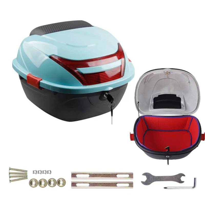AVIITI Top Box Für Motorräder Wasserdichter Motorrad-Roller-Koffer Für Store Helmet Großes Reisegepäck,Blau,39x42x28cm von AVIITI