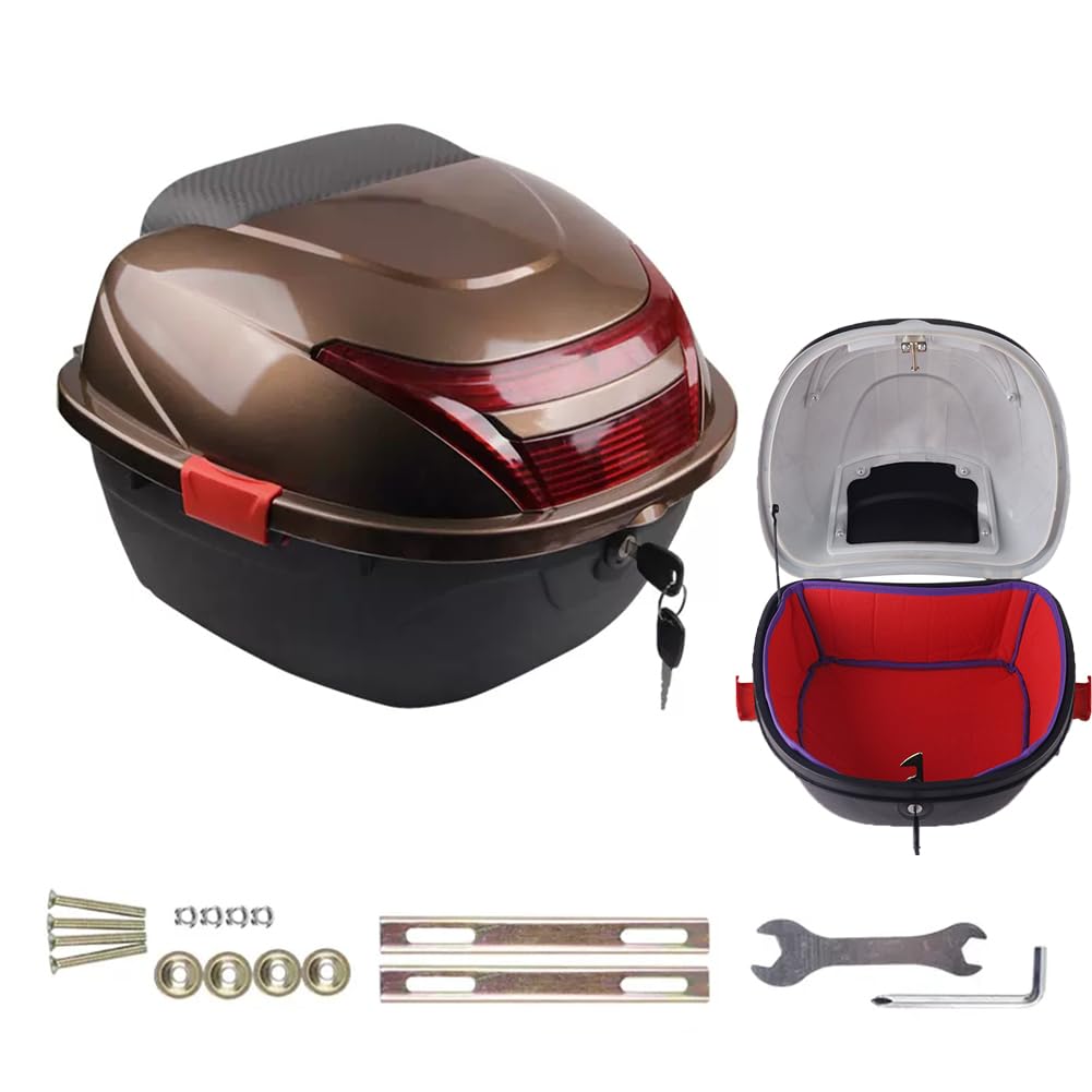 AVIITI Top Box Für Motorräder Wasserdichter Motorrad-Roller-Koffer Für Store Helmet Großes Reisegepäck,Braun,39x42x28cm AVIITI Top Box Für Motorräder Wasserdichter Motorrad-Roller-Koffer Für Store Helmet Großes Reisegepäck,Braun,39x42x28cm von AVIITI