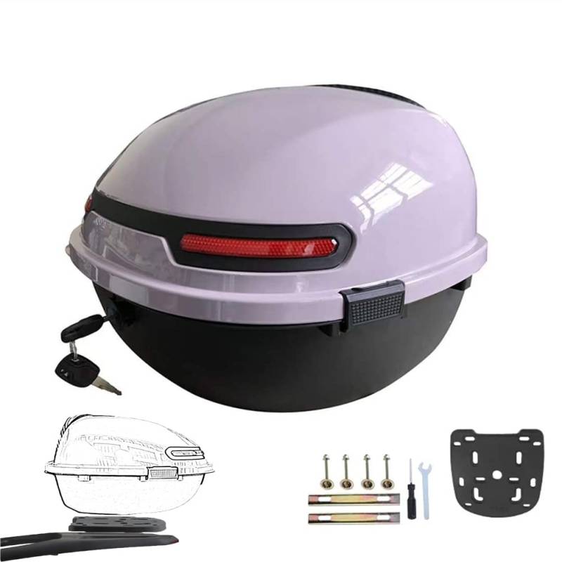 AVIITI Universal-Motorrad-Topcase Mit Rückenlehne Und Sicherheitsschloss Kofferraum/Gepäcktasche Für Motorrad Moped Rücksitzgepäckträger,Lila,32x39x26cm von AVIITI