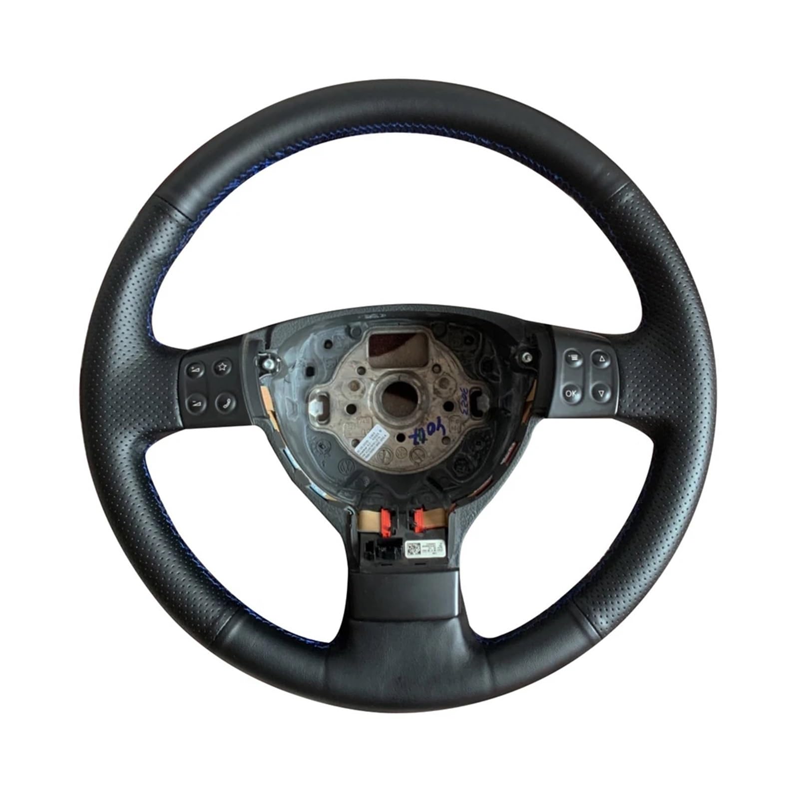 AVLIK Lenkradbezug Auto Lenkrad Abdeckung Anti-Slip Künstliche Leder Auto Lenkradhülle (Farbe : Black Thread) Für VW Passat B6 Jetta 5 Mk5 Tiguan Golf 5 Mk5 2007-2011 von AVLIK