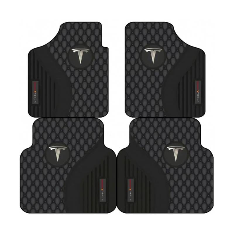 4 Stück Auto-Fussmatten, für Tesla Model 3 2024 2025 Highland Vorne und Hinten Automatten Set, Auto Teppiche ZubehöR, Wasserdicht rutschfest Kratzfest von AWCYRHI