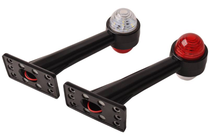 AWD Basic Begrenzungsleuchte Rot/Weiß Licht 19 cm lang in schrägem Winkel - 2 Stück von AWD