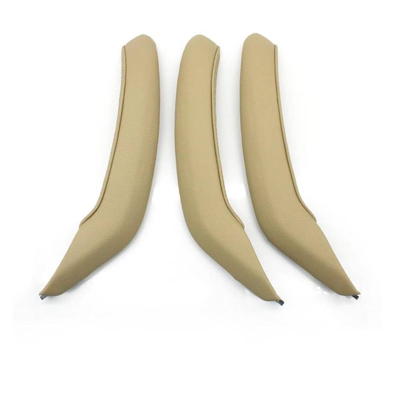 Auto Innentürgriff Für X3 X4 F25 F26 2010-2016 3 Stücke Set Auto Innen Links Rechts Passagier Tür Griff Greifen Leder Abdeckung Trim Ersatz Auto Türgriff Innen(Beige LHD 3PCS Set) von AWGNTQQ
