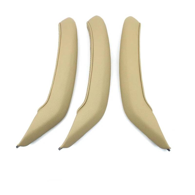 Auto Innentürgriff Für X3 X4 F25 F26 2010-2016 3 Stücke Set Auto Innen Links Rechts Passagier Tür Griff Greifen Leder Abdeckung Trim Ersatz Auto Türgriff Innen(Beige RHD 3PCS Set) von AWGNTQQ