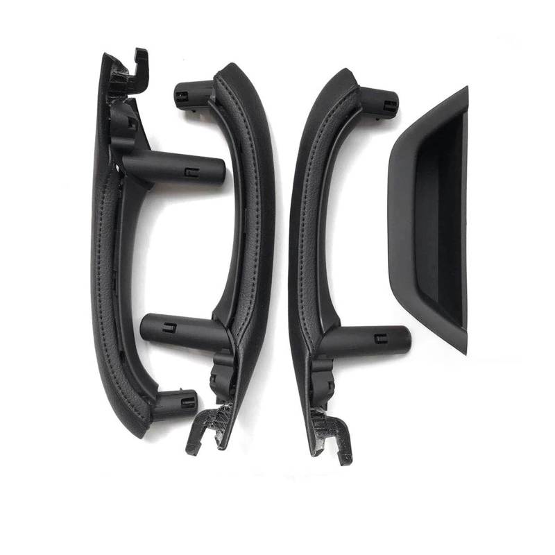 Auto Innentürgriff Für X3 X4 F25 F26 2010-2016 Links Rechts Fahrer Auto Innen Tür Pull Griff Leder Abdeckung Set Montage Ersatz Auto Türgriff Innen(RHD Set Black) von AWGNTQQ