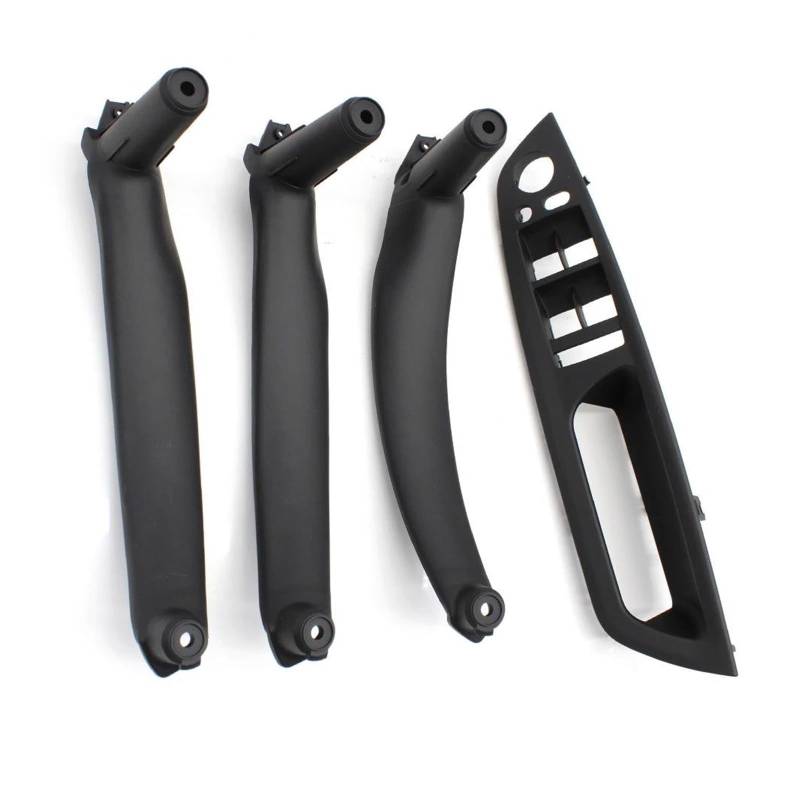 Auto Innentürgriff Für X5 X6 E70 E71 2007-2013 4PCS Set Auto Front Fahrer Tür Griff Armlehne Abdeckung Innen Tür Pull Griff Panel Trim Abdeckung Auto Türgriff Innen(Black RHD 4PCS Set) von AWGNTQQ