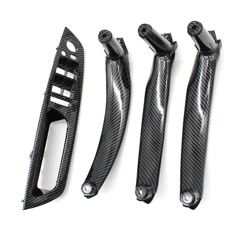 Auto Innentürgriff Für X5 X6 E70 E71 2007-2013 4PCS Set Auto Front Fahrer Tür Griff Armlehne Abdeckung Innen Tür Pull Griff Panel Trim Abdeckung Auto Türgriff Innen(Carbonfiber LHD Set) von AWGNTQQ