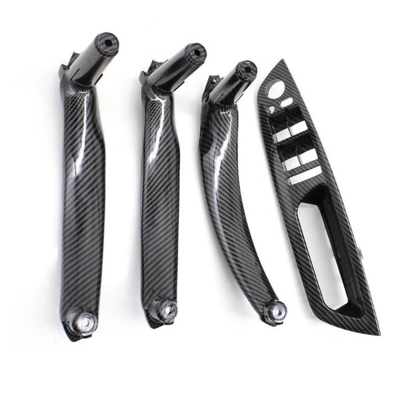 Auto Innentürgriff Für X5 X6 E70 E71 2007-2013 4PCS Set Auto Front Fahrer Tür Griff Armlehne Abdeckung Innen Tür Pull Griff Panel Trim Abdeckung Auto Türgriff Innen(Carbonfiber RHD Set) von AWGNTQQ