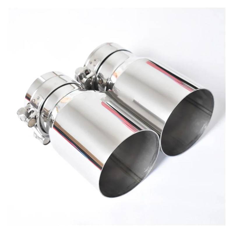 Endrohr 1 STÜCK Auto Modifiziertes Edelstahl-Auspuffrohr Universal Gerade Edeg Glänzende Schalldämpferspitze Für Mitsubishi Auspuff Endrohr(In 60 Out 76 mm) von AWGNTQQ