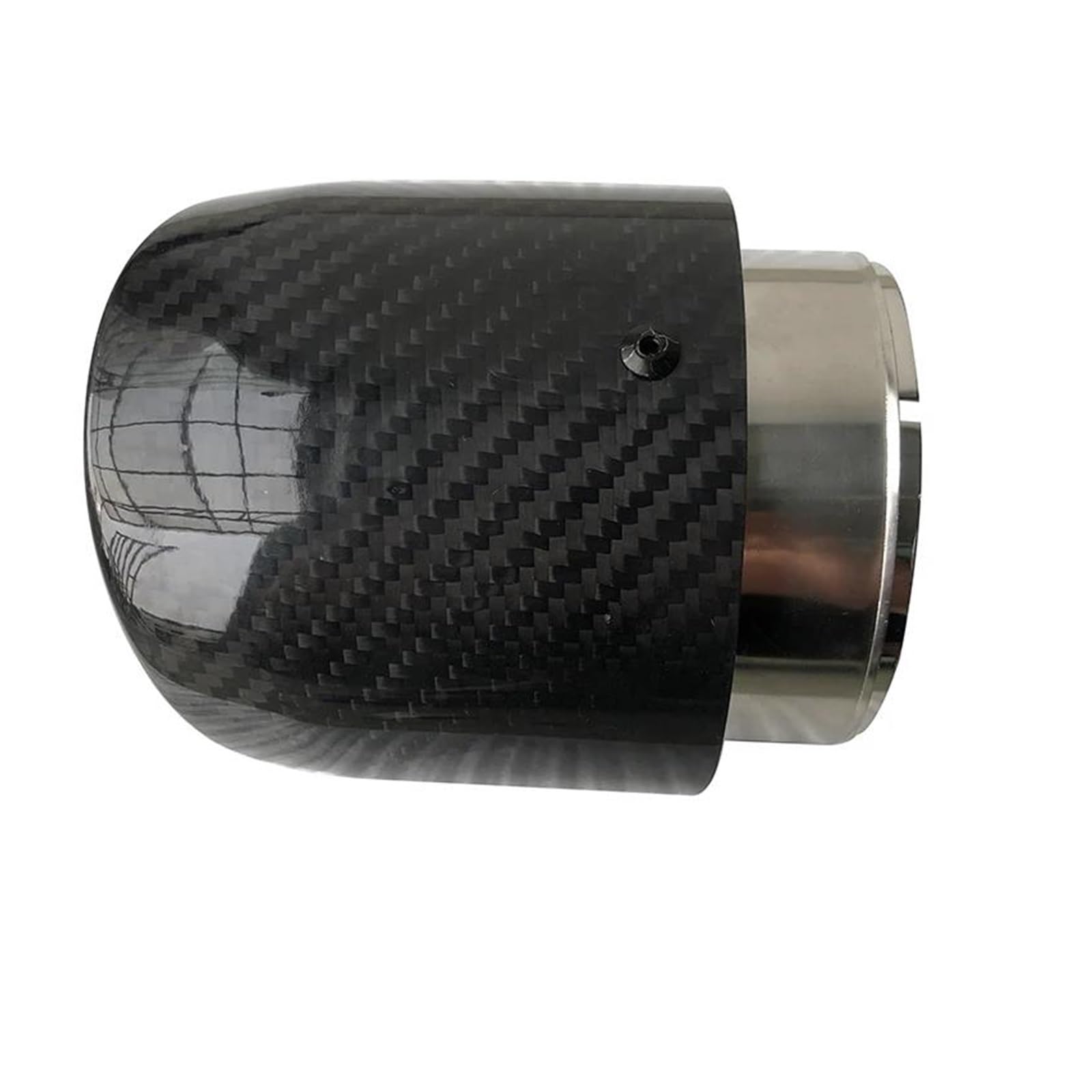 Endrohr 1 Stücke Universal Car Styling Auspuffanlage Kohlefaser Glänzend Endrohr Schwarz Edelstahl Auspuffrohr Endrohr Auspuff Endrohr(54mm Out 101mm) von AWGNTQQ
