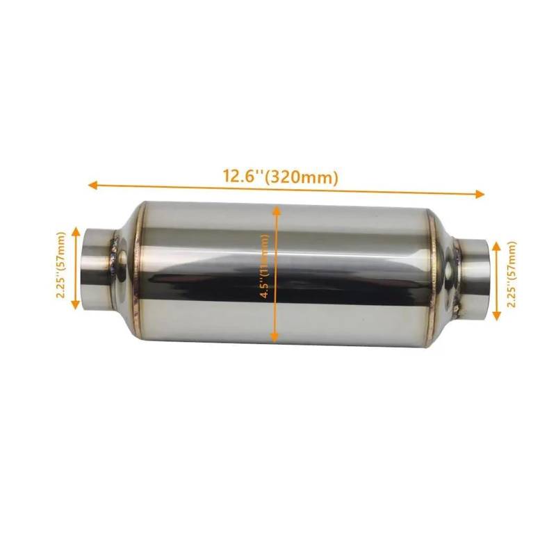 Endrohr 2,25"/2,5" Edelstahl Universal Auspuff Schalldämpfer Resonator Endrohr Schalldämpfer Auto Schalldämpfer Rohr Abgassystem Auspuff Endrohr(57mm ID) von AWGNTQQ