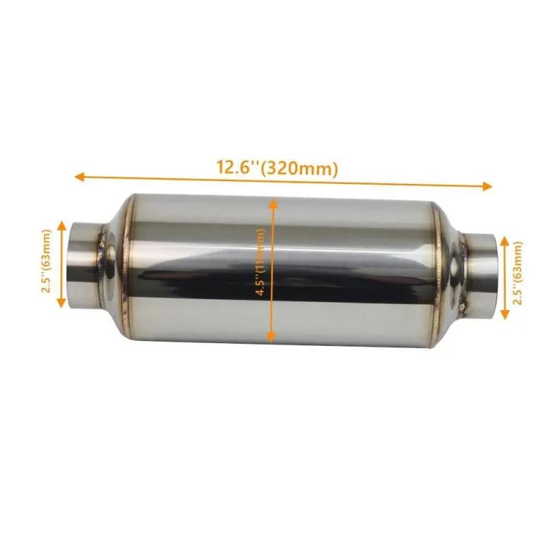 Endrohr 2,25"/2,5" Edelstahl Universal Auspuff Schalldämpfer Resonator Endrohr Schalldämpfer Auto Schalldämpfer Rohr Abgassystem Auspuff Endrohr(63mm ID) von AWGNTQQ