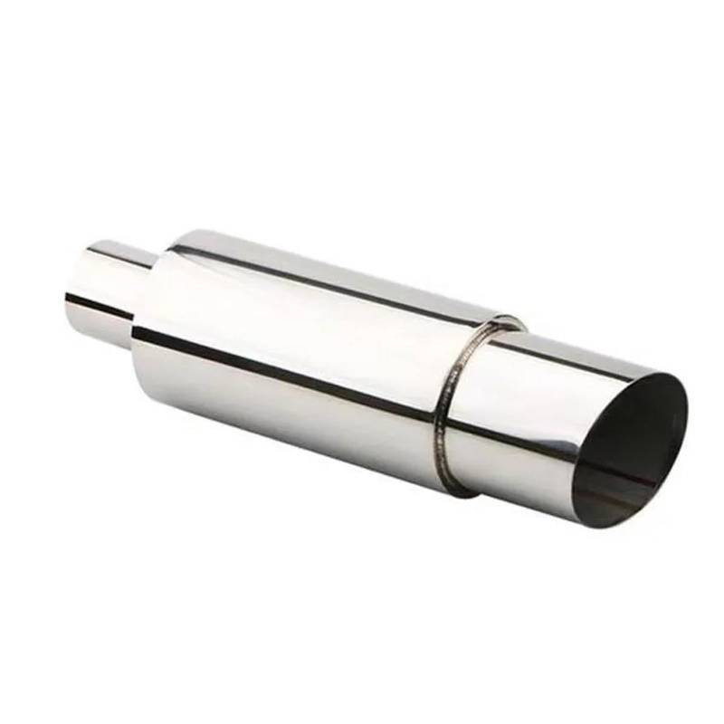 Endrohr 55-mm-Auto-modifizierter Auspufftrommel-Hinterteil Modifizierter Auspuffendrohr-Heckhals Gerader Trommelschalldämpfer Aus Edelstahl Autozubehör Auspuff Endrohr(Silver drumpipe1360) von AWGNTQQ