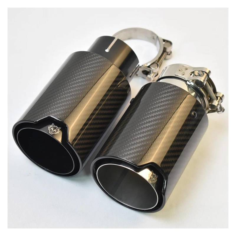 Endrohr 93mm Outlet Auto Universal Glänzend Schwarz Auspuffrohr Carbon Faser Schalldämpfer Spitze Für E63 1Stück Auspuff Endrohr(70-93mm Silver) von AWGNTQQ