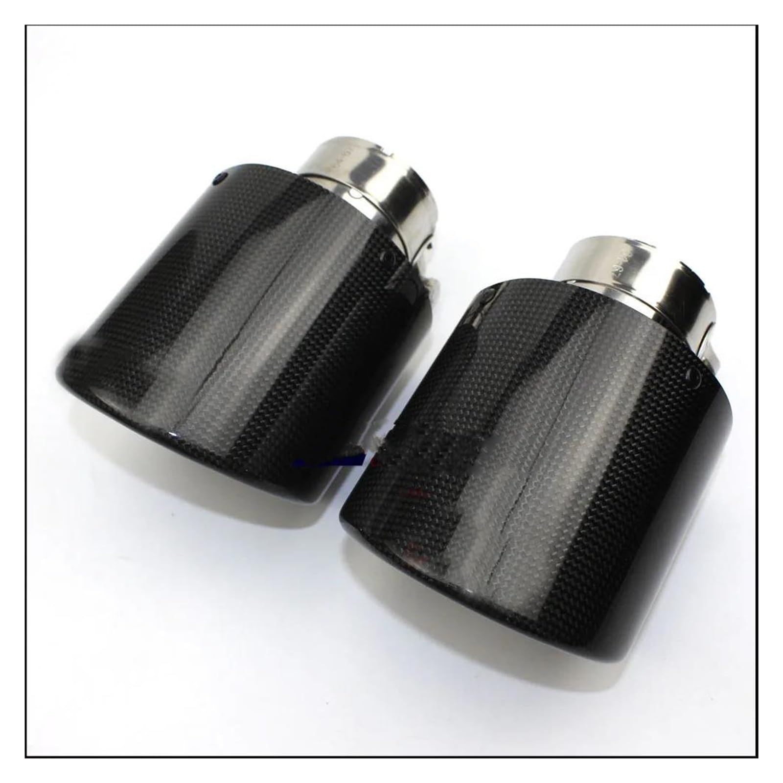 Endrohr Auslass Glänzende Kohlefaser-Auspuffspitze 304-Edelstahl Universelle Schalldämpferspitzen AK-Auspuffrohr 114 Mm Auspuff Endrohr(70mm-101mm) von AWGNTQQ