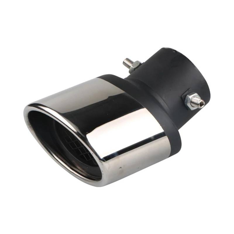 Endrohr Auto Auspuffrohr Edelstahl Schalldämpfer Endrohr Auslassdüse Ende Schwanz Throat Modifiziertes Zubehör Auspuff Endrohr(Curved Silver) von AWGNTQQ