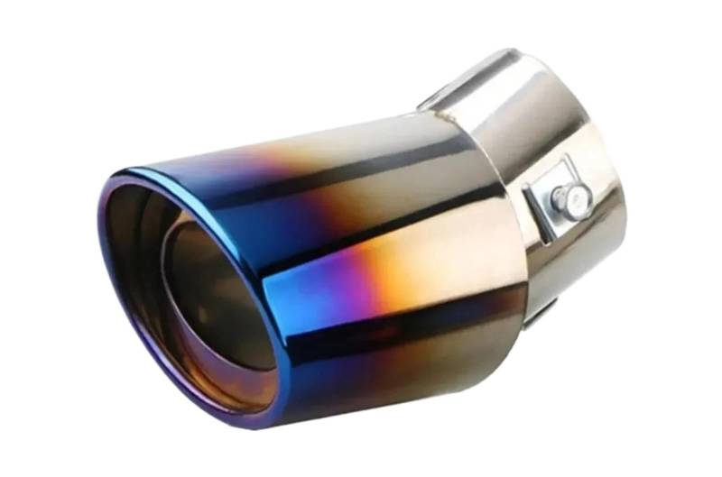 Endrohr Auto-Auspuffspitze Hintere Modifikationsteile Universelle Schwarze Auspuffspitze Edelstahl Titan Rundes Endrohr Autozubehör Auspuff Endrohr(Straight-Silver) von AWGNTQQ