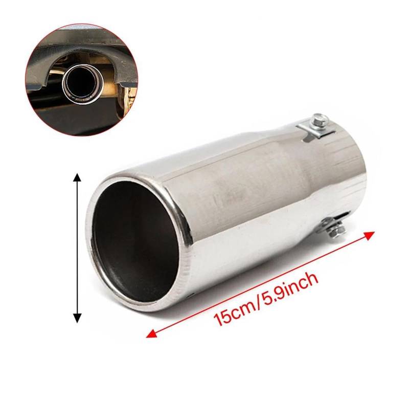 Endrohr Auto Auto Schalldämpfer Stahl Edelstahl Trim Schwanz Rohr Fahrzeug Auspuffrohr Spitze Auto Ersatzteile Universal Auspuff Endrohr(Bevel) von AWGNTQQ