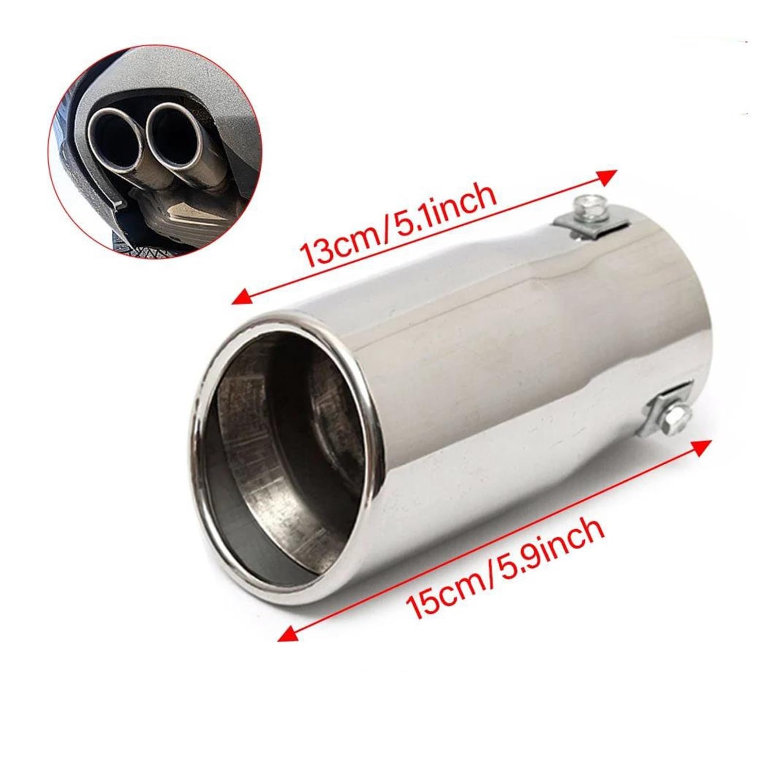 Endrohr Auto Auto Schalldämpfer Stahl Edelstahl Trim Schwanz Rohr Fahrzeug Auspuffrohr Spitze Auto Ersatzteile Universal Auspuff Endrohr(Flat) von AWGNTQQ