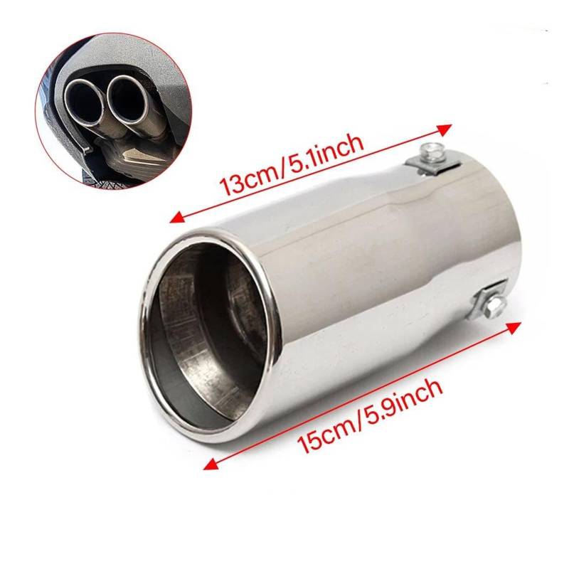 Endrohr Auto Auto Schalldämpfer Stahl Edelstahl Trim Schwanz Rohr Fahrzeug Auspuffrohr Spitze Auto Ersatzteile Universal Auspuff Endrohr(Flat) von AWGNTQQ