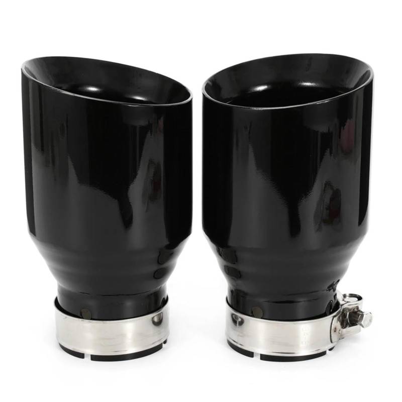 Endrohr Auto Modifizierter Edelstahl Glänzend Schwarz Auspuffrohr Universal Bevel Edeg Schalldämpferspitze Für Serie Für Mazda Für Benz 1 STÜCK Auspuff Endrohr(51MM IN 101MM Out) von AWGNTQQ
