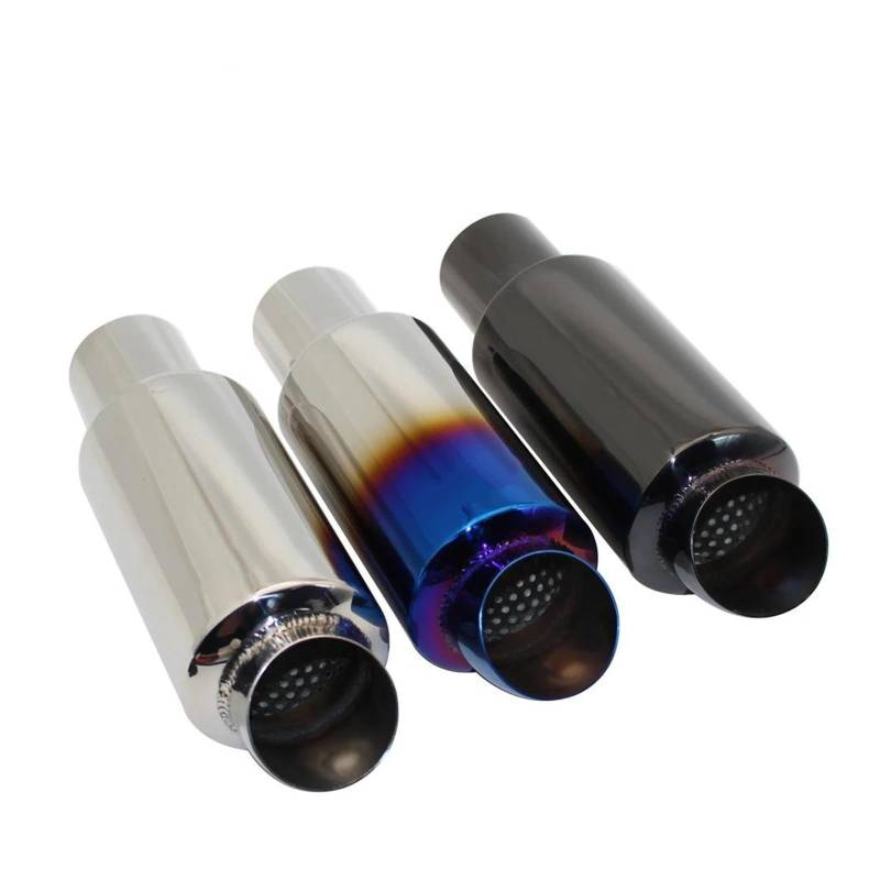 Endrohr Auto Motorrad Styling Auspuffanlage Schalldämpfer Endrohr Spitze Universal Edelstahl ID 51mm 63mm Auspuff Endrohr(Titanium 51mm) von AWGNTQQ