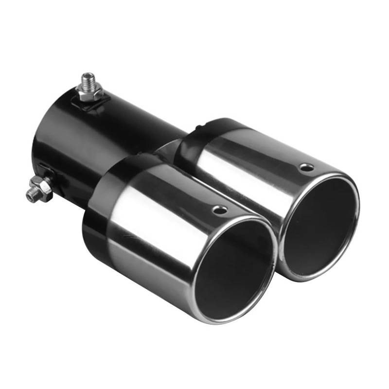 Endrohr Auto-Styling-Edelstahl-Auspuff-Schalldämpfer-Spitze, Einzel-/Doppelauslass Runder Schwanz Hinten Verchromtes Rundes Auspuff-Schalldämpfer-Spitzenrohr Auspuff Endrohr(G) von AWGNTQQ